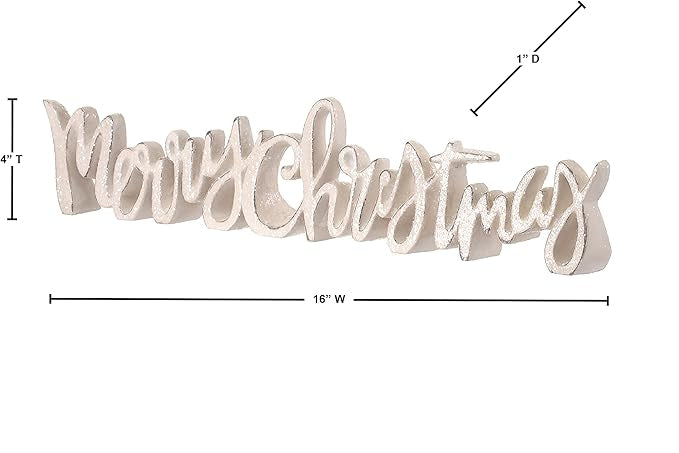 Letrero Escarchado de "Feliz Navidad" de 16"