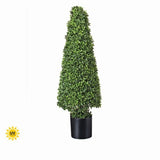 3 FT UV Green Boxwood Cone Potted Topiary