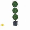 4 FT UV Green Boxwood Triple Ball Topiary Potted