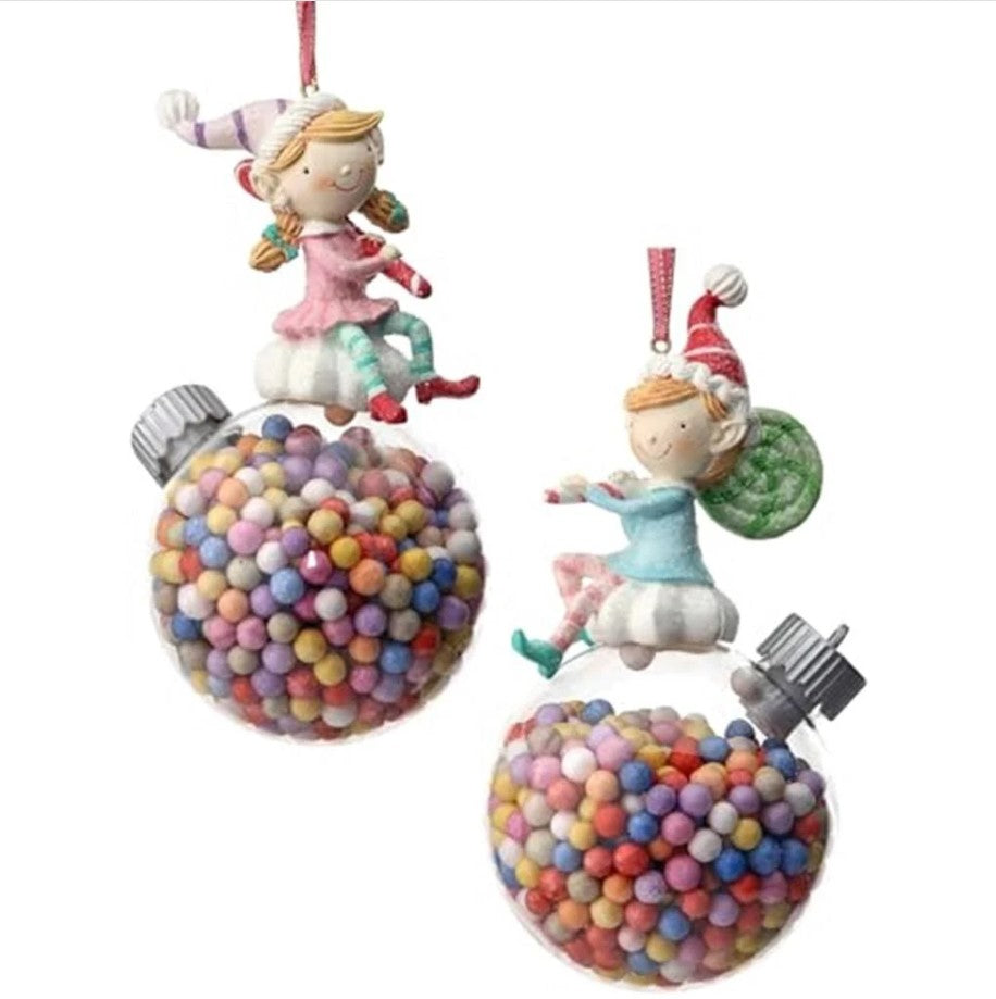 6.5" Candy Fairy On Ball Set Of 2