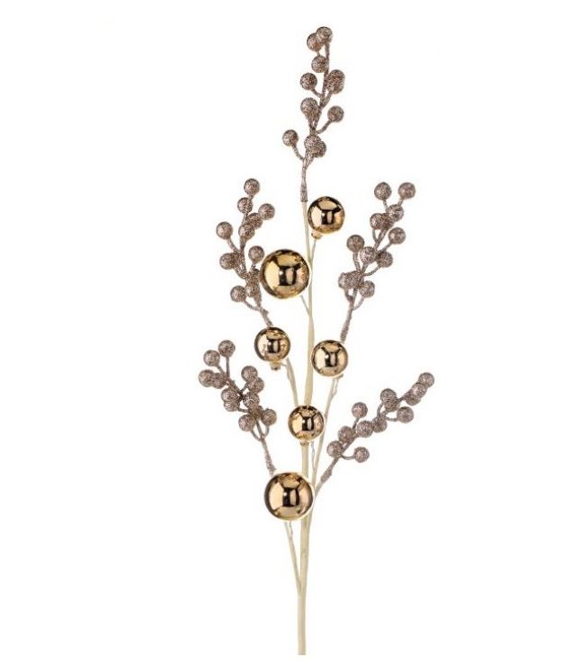 Juego de 6 esprays de bolas de champán y bayas de 29"