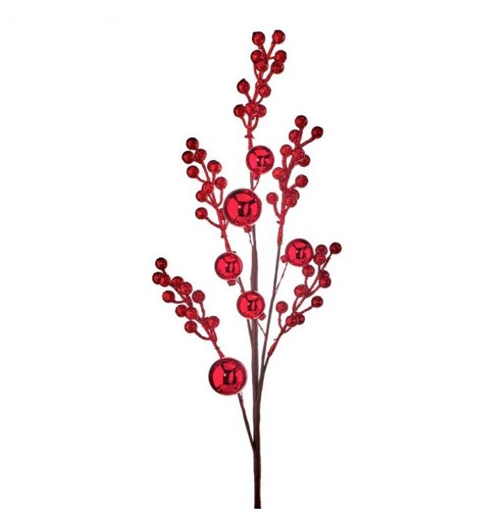 Juego de 6 esprays de bolas de champán y bayas de 29"