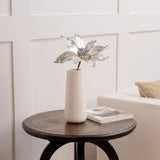 24" Silver Metallic Sequin Edged Poinsettia Set Of 12