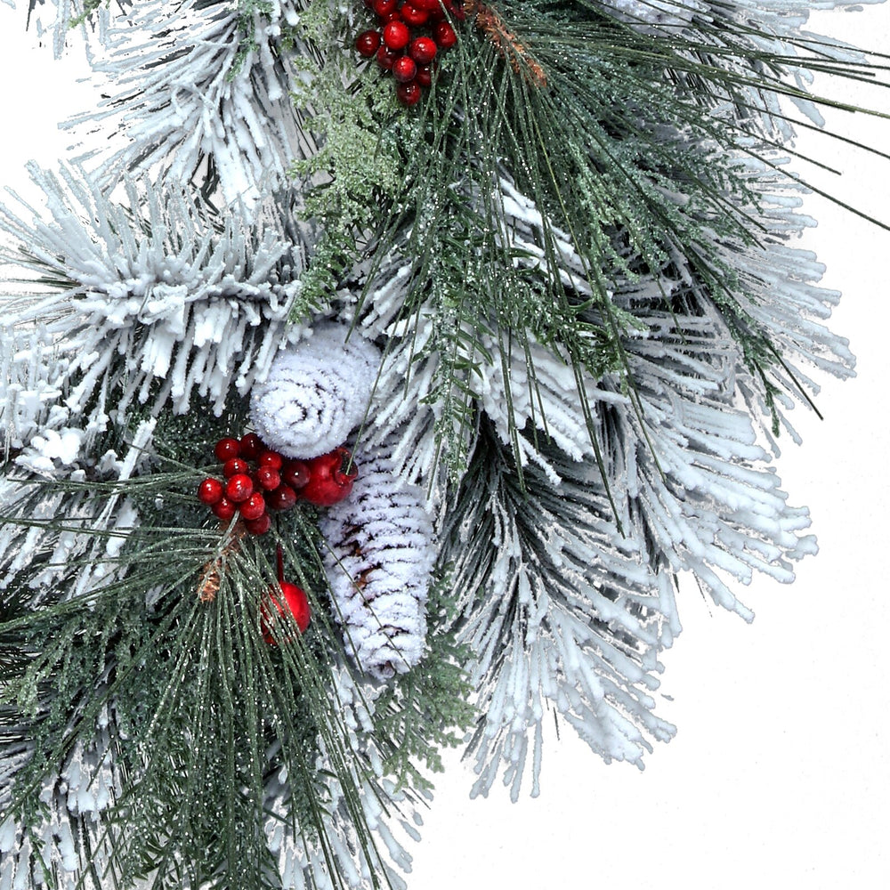 Frosted Pinecone Berry Wreath