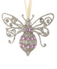 Adorno de abeja de 4" con gema rosa, juego de 6