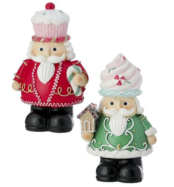 8" Red & Green Sweet Plump Nutcracker Assorted Set Of 2