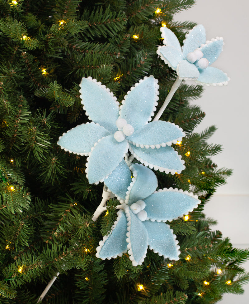 Juego de 6 tallos de Poinsettia de caramelo pastel de 24"