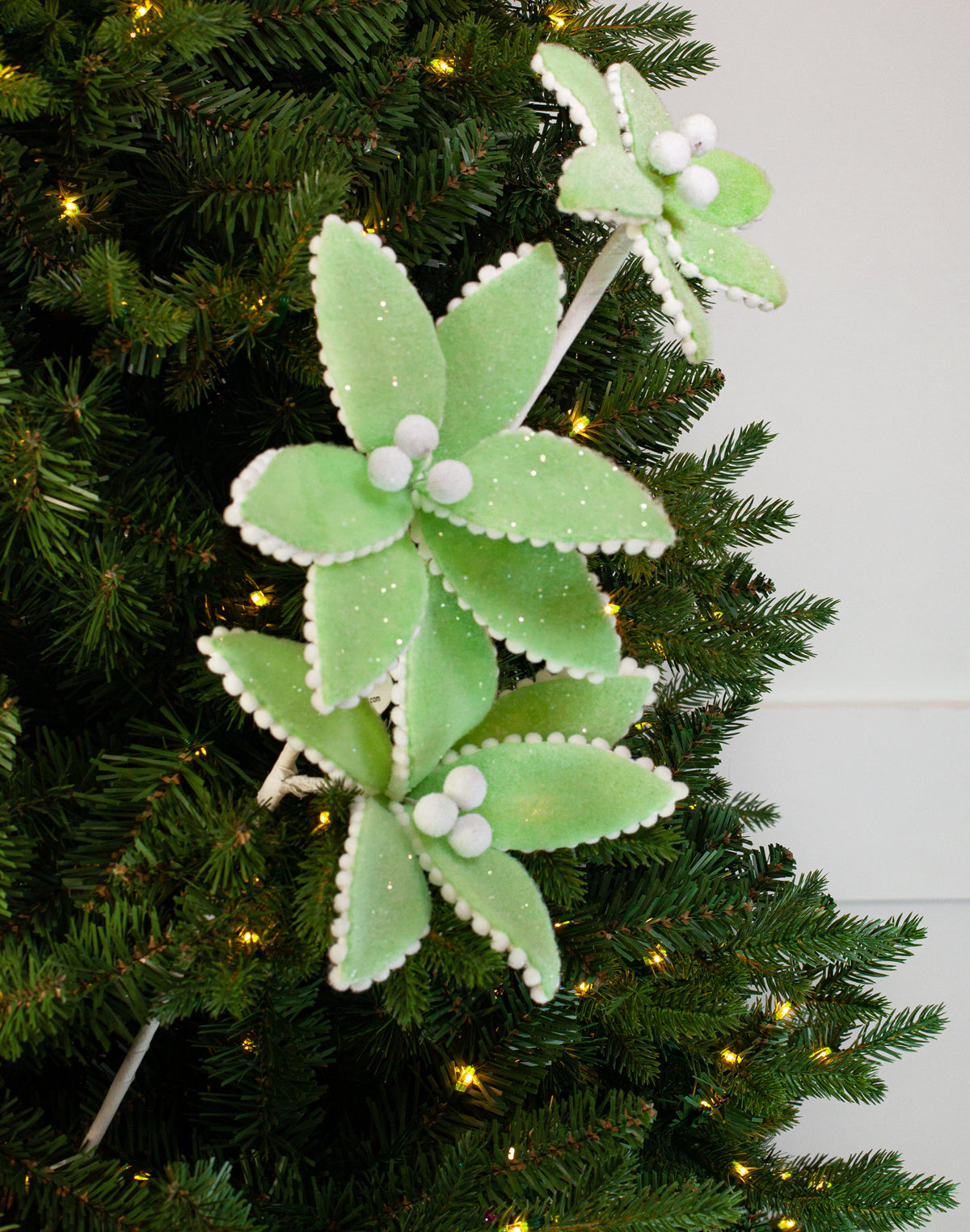 Juego de 6 tallos de Poinsettia de caramelo pastel de 24"