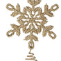 Adorno para árbol de copo de nieve con joyas en oro champán de 10,5"