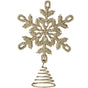 Adorno para árbol de copo de nieve con joyas en oro champán de 10,5"