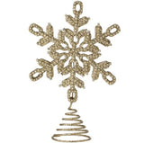 Adorno para árbol de copo de nieve con joyas en oro champán de 10,5"