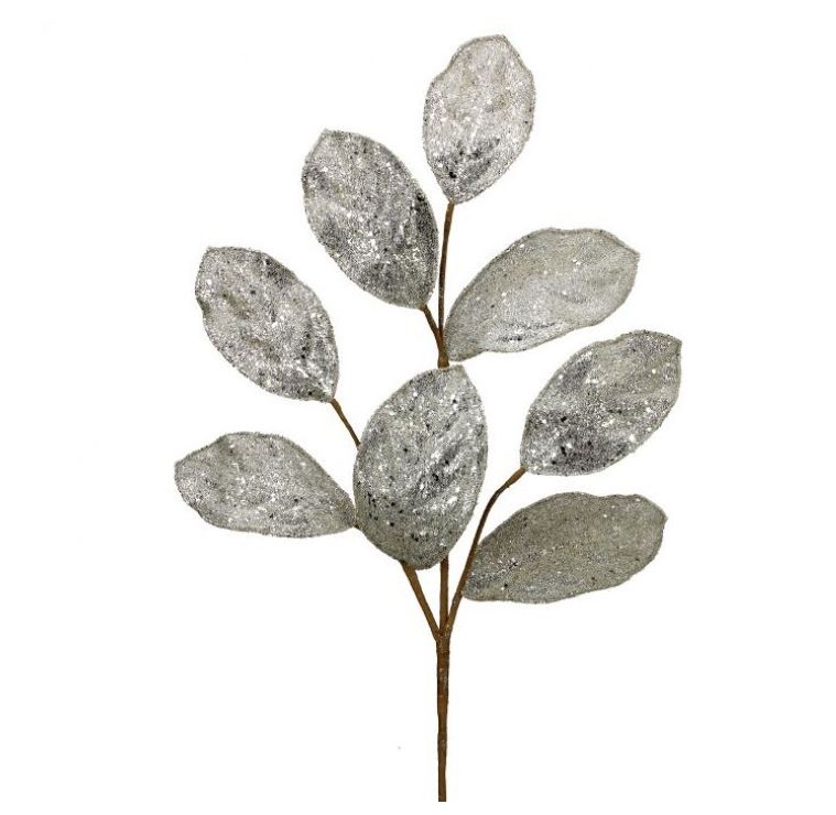 Juego de 6 esprays de hojas de magnolia con microcuentas de 28"