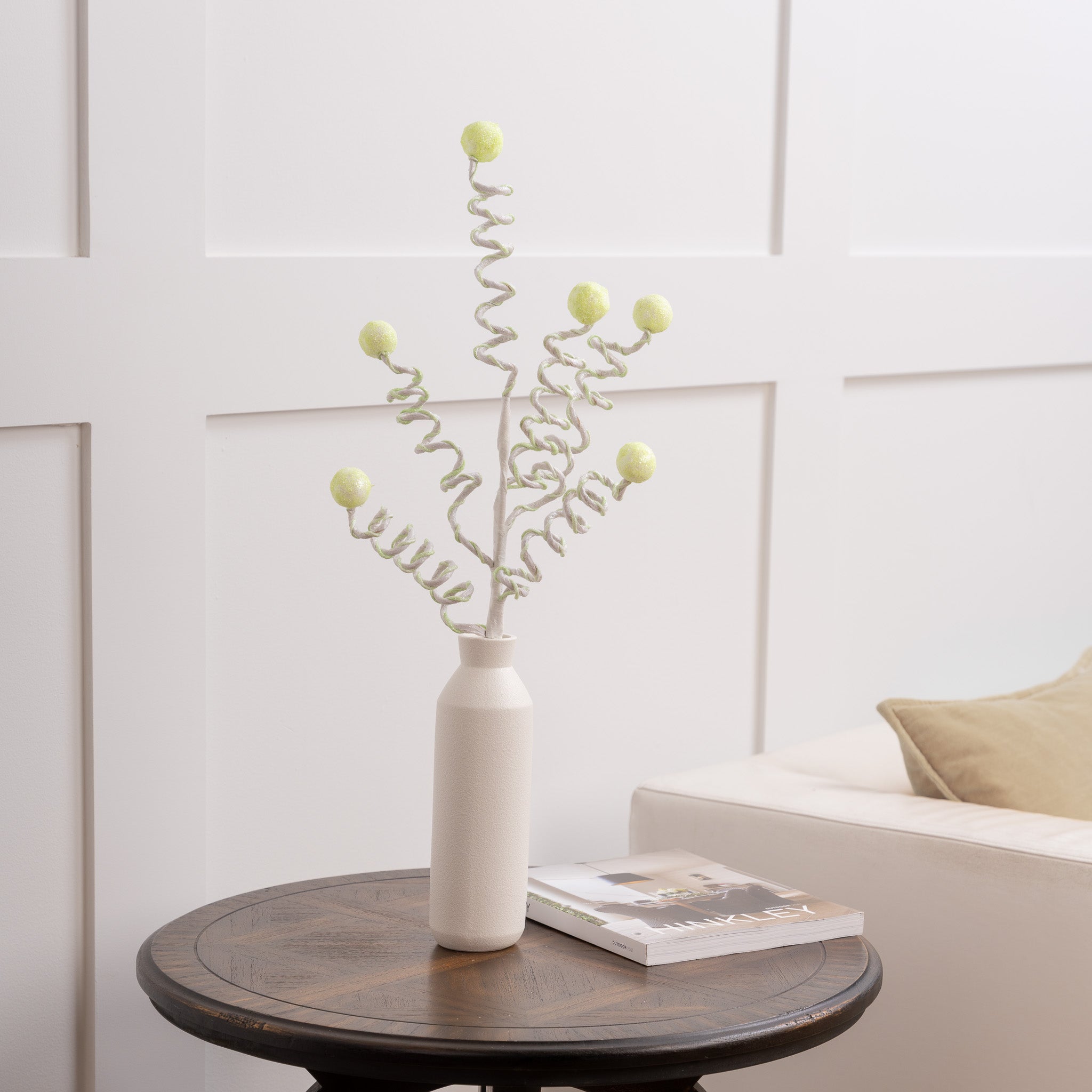 29" Green Candy Stripe Curl Ball Spray Set Of 12