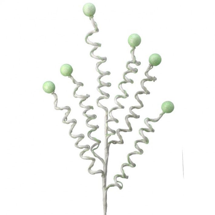 29" Green Candy Stripe Curl Ball Spray Set Of 12