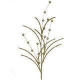 35" Glitter Beaded Stem Ball Spray Set Of 12