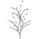 35" Glitter Beaded Stem Ball Spray Set Of 12
