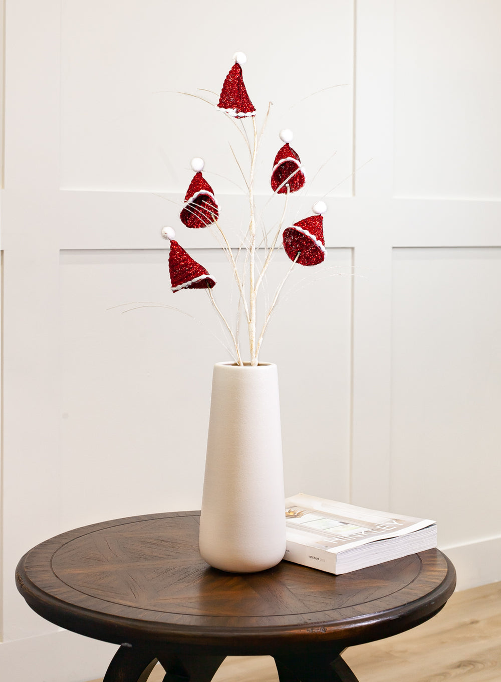 Juego de 12 aerosoles para sombrero de Papá Noel rojo y blanco de 29"