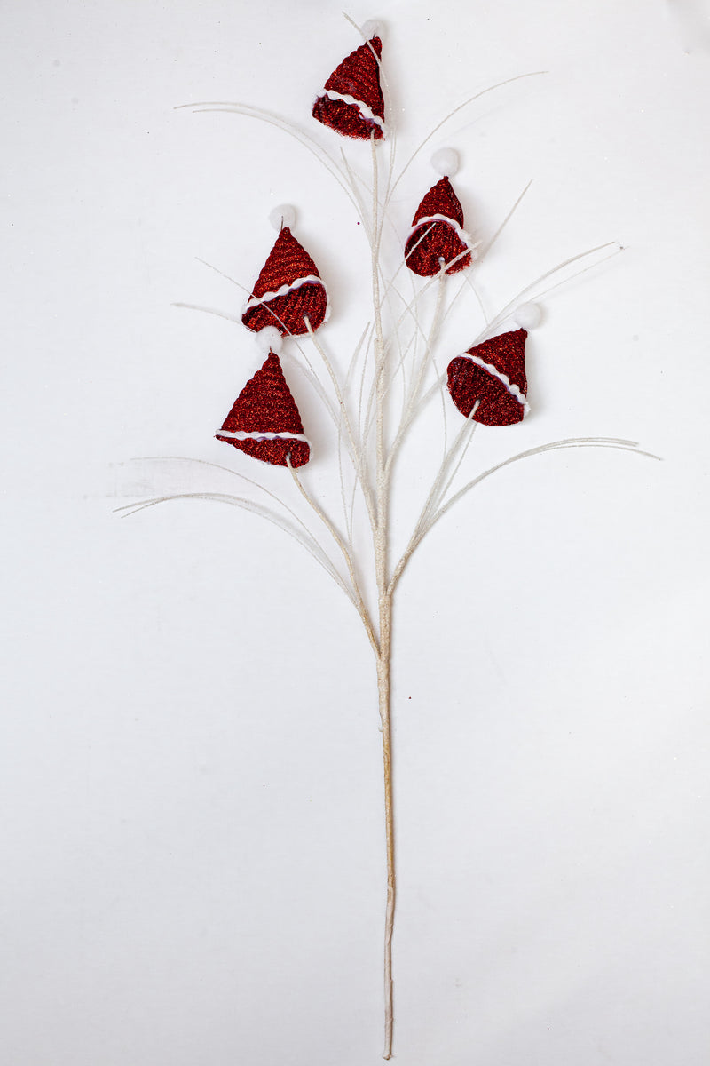 29" Red White Santa Hat Spray Set Of 12