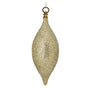 12" Champagne Beaded Finial Ornament Set Of 6
