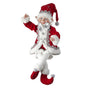 17" Red, Silver, & White Bendable Fabric Elf