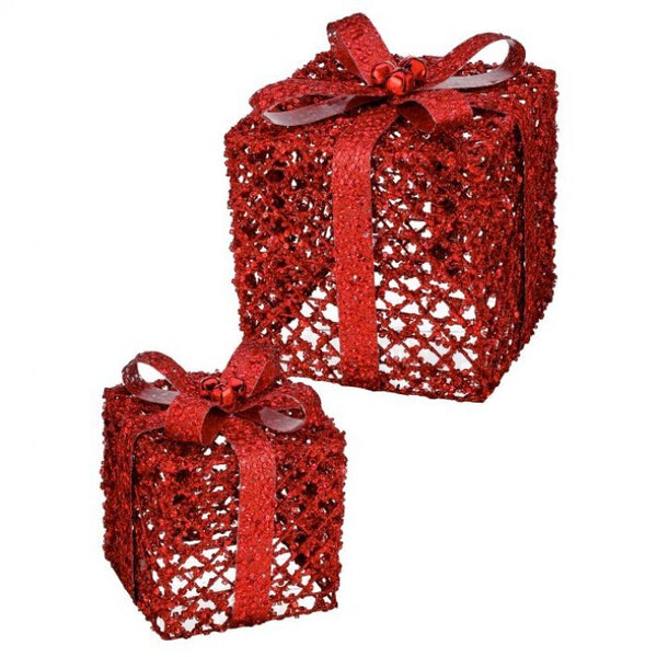 The Seasonal Shop Christmas Gift Boxes Set of 6 Petite Deluxe Christmas Nesting Boxes with Lids in 6 Assorted Sizes for Holiday Decorative Wrapping