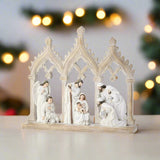 12" Ivory & White Nativity Scene