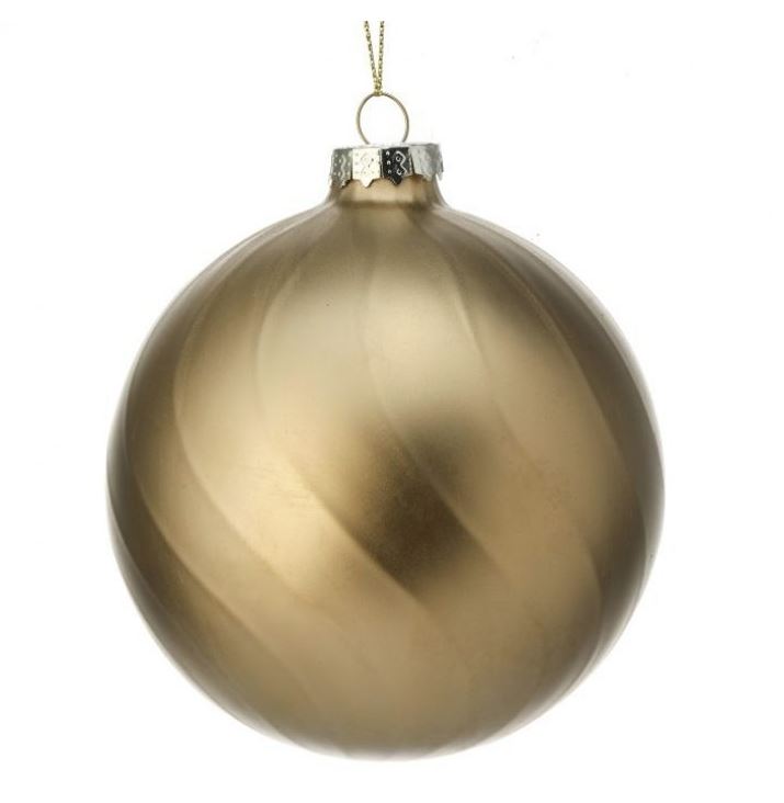 Juego de 6 bolas de cristal de dos tonos en oro mate de 4"