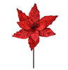Juego de 12 varillas de flor de pascua de terciopelo rojo de 60 cm