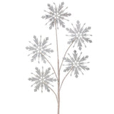 Juego de 12 esprays de copo de nieve con purpurina blanca de 29"