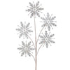 Juego de 12 esprays de copo de nieve con purpurina blanca de 29"