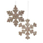 7" Pink Jeweled Snowflake Ornament Assorted Set Of 6
