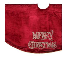 52" Red Velvet Merry Christmas Tree Skirt