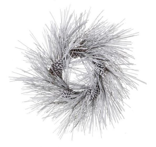 24" Snowy Pinecone Wreath