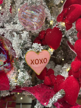 4" Embroidered Velvet Heart Ornament Assorted Set Of 4