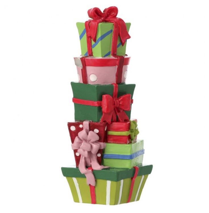 7" Multicolor Gift Package Stack Ornament Set Of 2