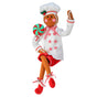 Chef de pan de jengibre rojo y blanco de 28" con piruleta