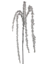 Juego de 6 ramas escarchadas colgantes de 91 cm color plata