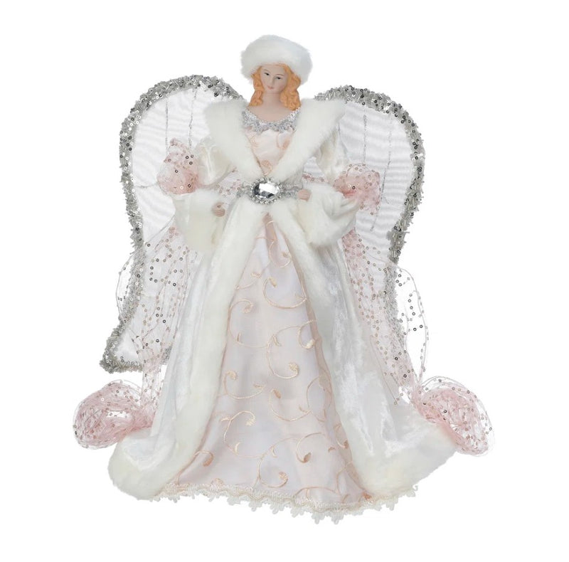 16" White, Pink, & Silver Angel Tree Topper