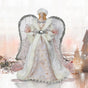 16" White & Silver Fabric Angel Tree Topper
