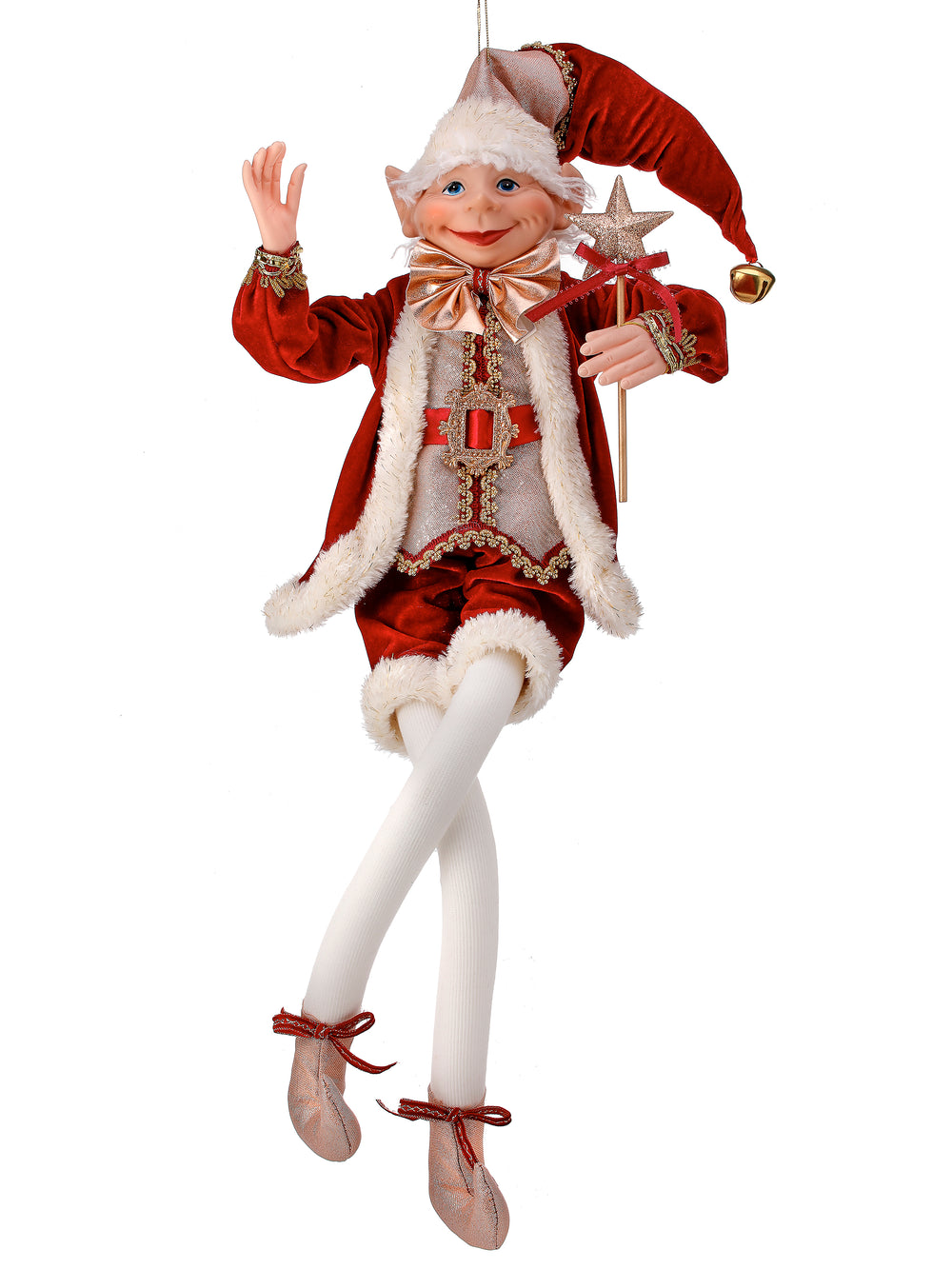 Elfo dorado blanco y burdeos de 30"