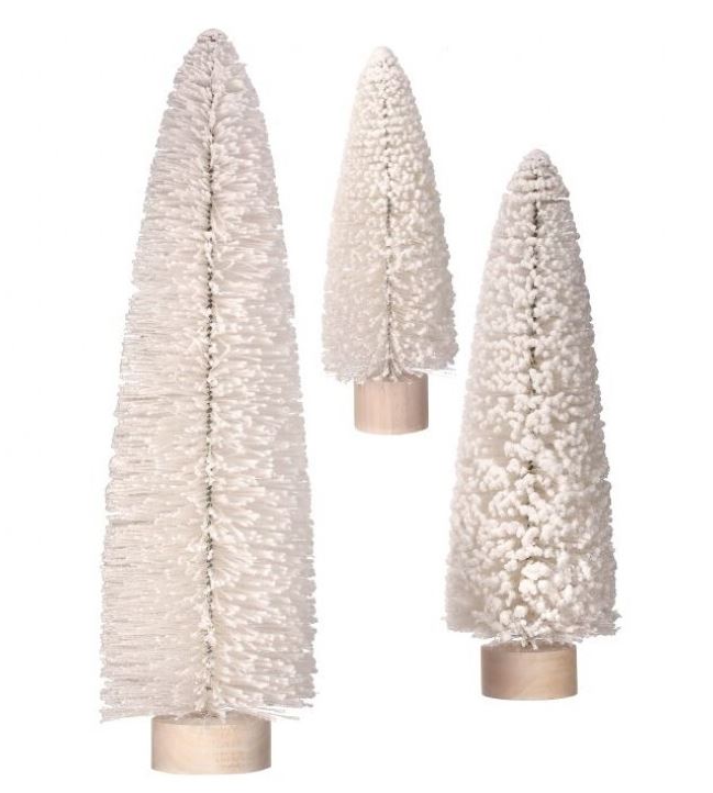 12"- 24" Snowy Tree Set Of 3