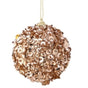 4" White Sequin Ball Ornament Set Of 12