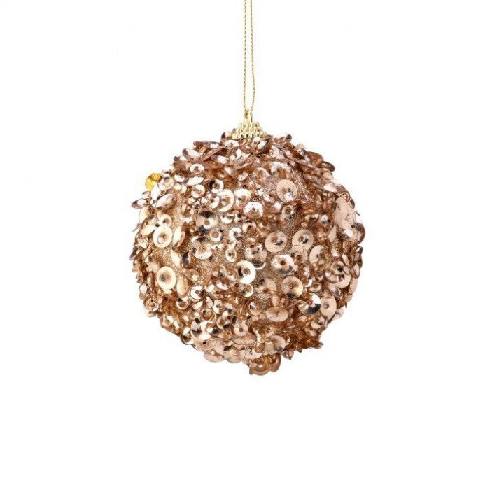 4" Sequin Ball Ornament Set Of 12