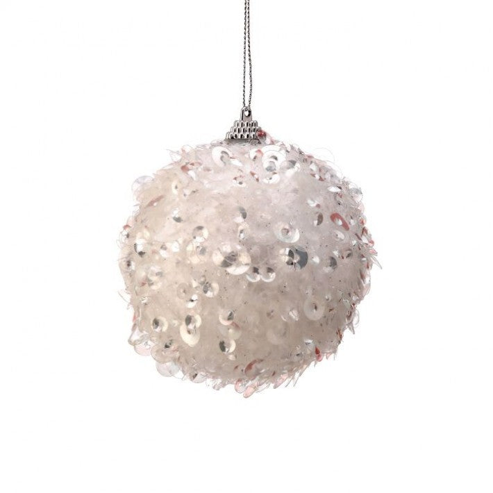 4" Sequin Ball Ornament Set Of 12