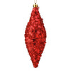 7" Red Metallic Snowflake Finial Ornament Set Of 12