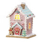 8.5" Pastel Pink Gingerbread House