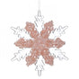 6" Pink Jeweled Snowflake Ornament Set Of 9