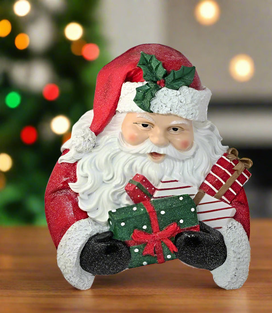 15" Santa with Presents Wall Decor