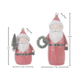6"- 8.5" Country Santa With Tree & Wreath Set Of 2