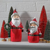 6"- 8.5" Country Santa With Tree & Wreath Set Of 2